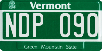 VT license plate NDP090