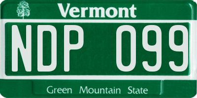 VT license plate NDP099