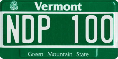VT license plate NDP100