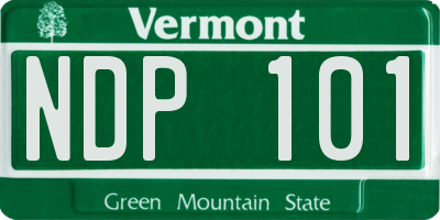 VT license plate NDP101