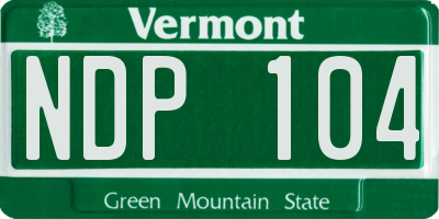 VT license plate NDP104