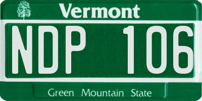 VT license plate NDP106