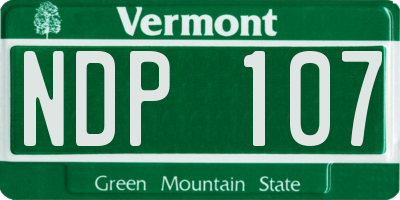 VT license plate NDP107