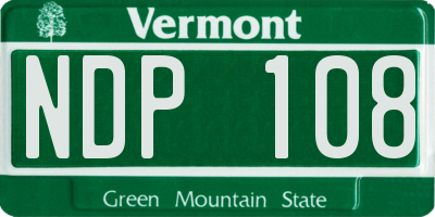 VT license plate NDP108