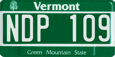 VT license plate NDP109