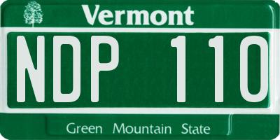 VT license plate NDP110