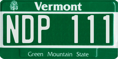VT license plate NDP111