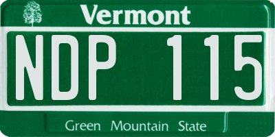 VT license plate NDP115