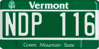 VT license plate NDP116