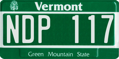 VT license plate NDP117