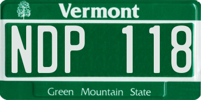 VT license plate NDP118