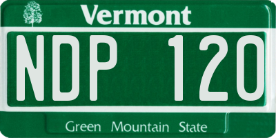 VT license plate NDP120