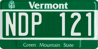 VT license plate NDP121