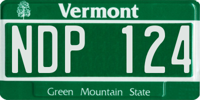 VT license plate NDP124