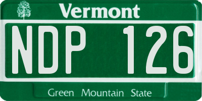 VT license plate NDP126