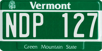 VT license plate NDP127