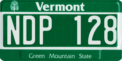 VT license plate NDP128