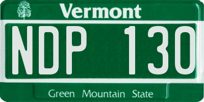 VT license plate NDP130