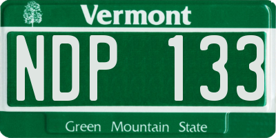 VT license plate NDP133