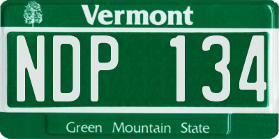 VT license plate NDP134