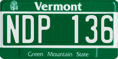 VT license plate NDP136