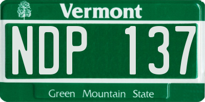 VT license plate NDP137