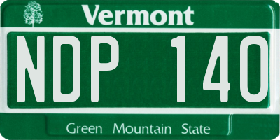 VT license plate NDP140