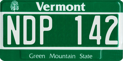 VT license plate NDP142