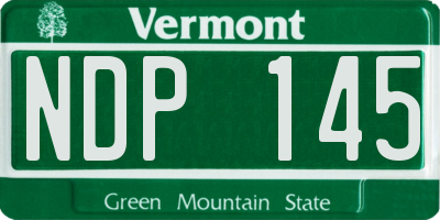 VT license plate NDP145
