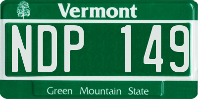 VT license plate NDP149