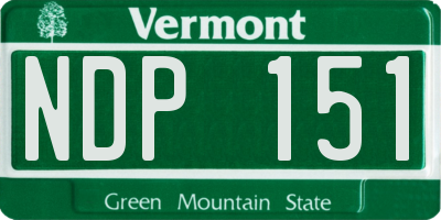 VT license plate NDP151