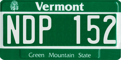 VT license plate NDP152