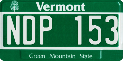 VT license plate NDP153