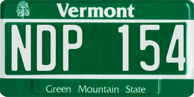 VT license plate NDP154