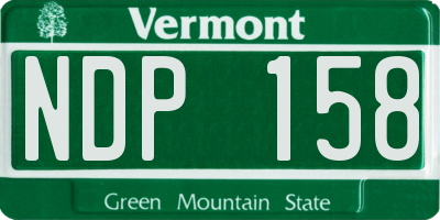 VT license plate NDP158