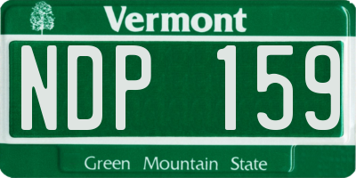 VT license plate NDP159