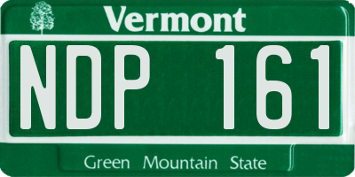 VT license plate NDP161