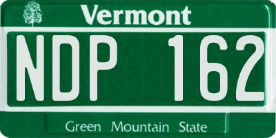 VT license plate NDP162