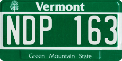 VT license plate NDP163