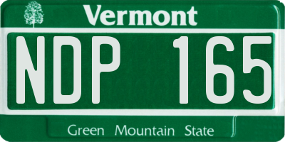 VT license plate NDP165