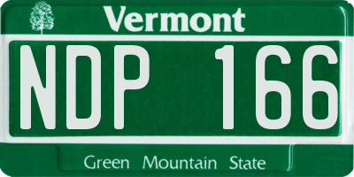 VT license plate NDP166