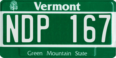VT license plate NDP167