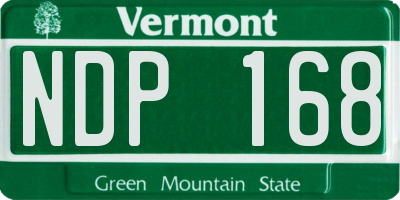 VT license plate NDP168