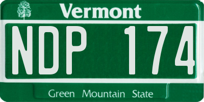 VT license plate NDP174