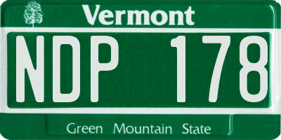 VT license plate NDP178