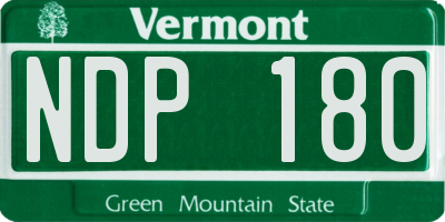 VT license plate NDP180