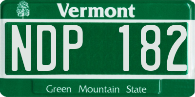 VT license plate NDP182