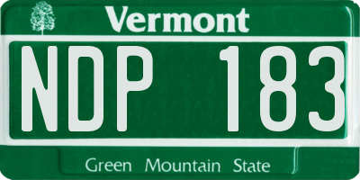 VT license plate NDP183