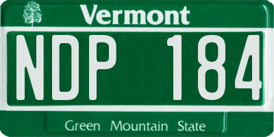 VT license plate NDP184