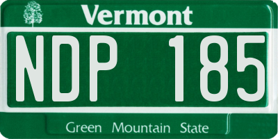 VT license plate NDP185